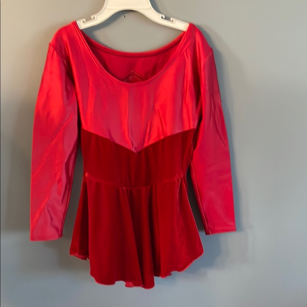 Marika Red Peplum Dance Costume Blouse